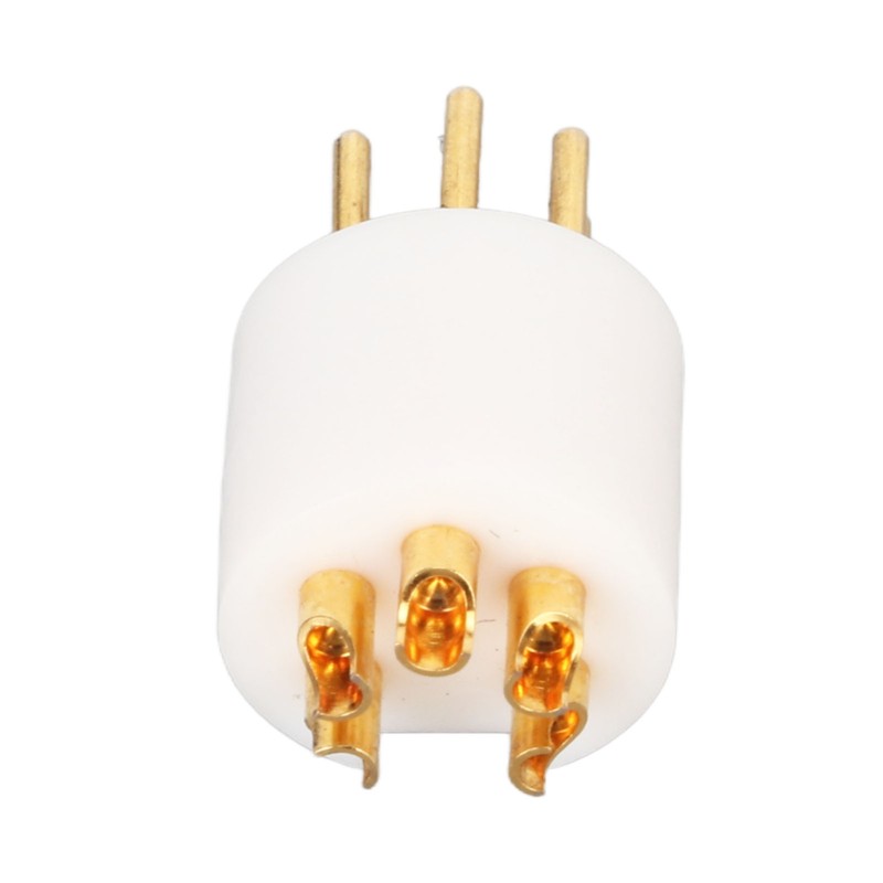 5 Pin Turntable Plug Connector Red Copper Gold Plating Nickel