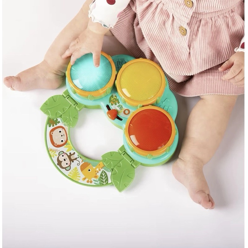 Bright Starts Safari Beats Musical Drum Toy with Lights, Ages