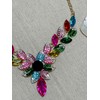MMonesu Women Jewelry Set Rhinestone Colorful Crystal leaf shape Statement