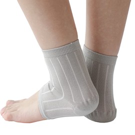 Kinuya SO6596 Easy to Put On Heel Smooth Silk Supporter, Silver Color 22.5 - 24.5 cm