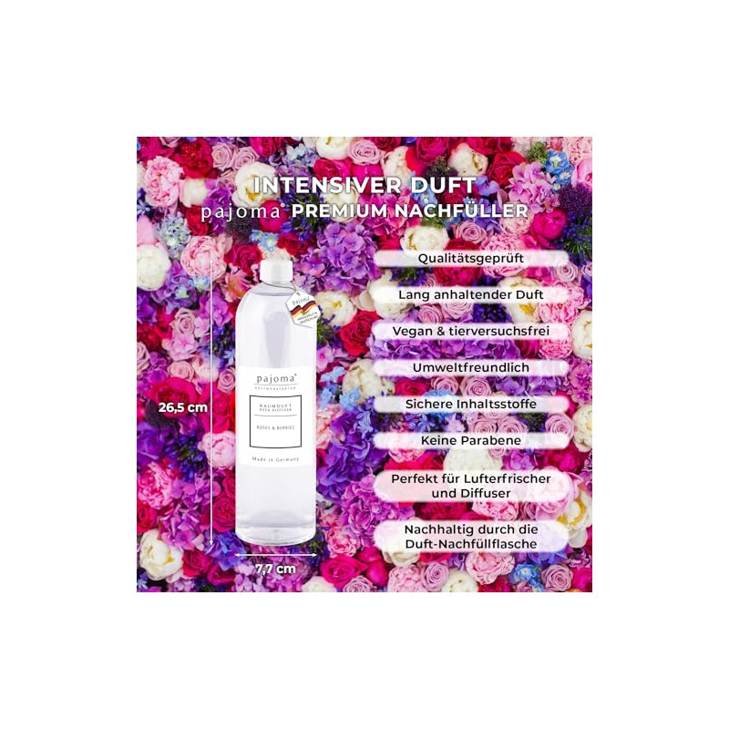 pajoma pajoma? Raumduft Nachfllflasche 1000 ml, Roses & Berries |