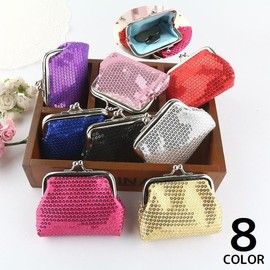 Plus Nao Plus Nao Coin Purse, Coin Purse, Coin Purse, Purse Purse for Women, Girls, Mini Wallet, Small Items, Sequins, Sparkling, Black