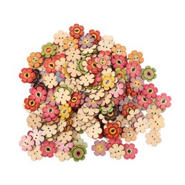 Botones de Flores Retro, Botones Artesanales de Madera de Gran Cantidad Varios Estilos de Botones de Madera para Manualidades Costura de Ropa Decoraciones (200 unidades (25 mm))