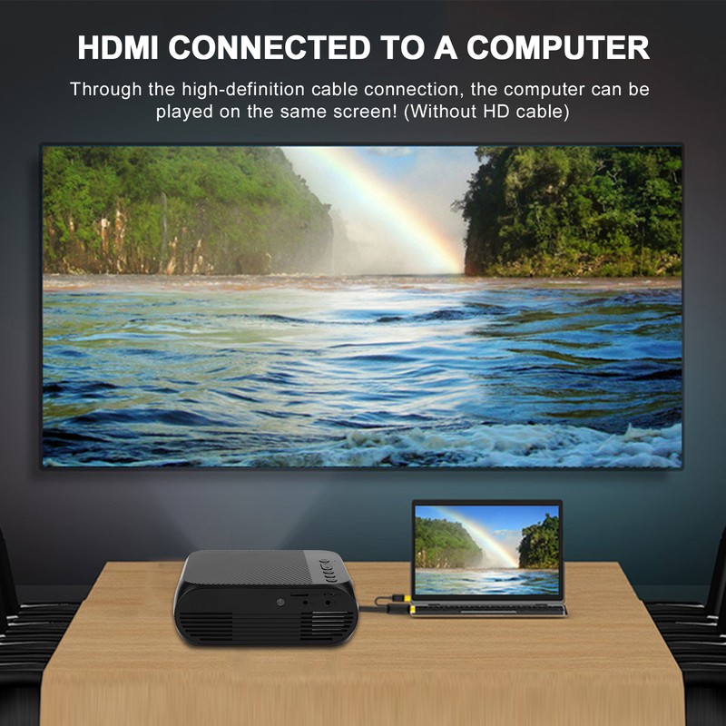 Mini Projector Black Micro 1080P HDMI Multi Function Home Theater