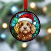 Image Industry Cockapoo Golden in Santa Hat Suncatcher Decoration -