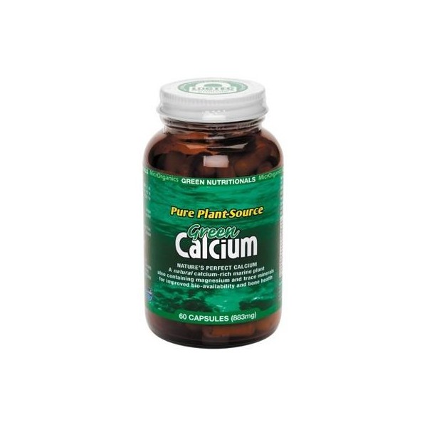 GREEN NUTRITIONALS Organic Green Calcium (Pure Plant Source) 60 Capsules (883mg)