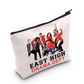 LEVLO School Musical Theatre Characters Cosmetic Make Up Bag Broadway Movie Fans Gift East High Drama Dept Makeup Zipper Pouch Bag For Women Girls, East High Drama Dept, Cosmetic Bag