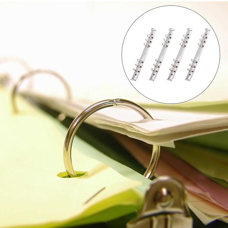 SUPERFINDINGS 4Pcs 6-Hole Ring Binder Mechanisms Replacement Kit A5 Notebook