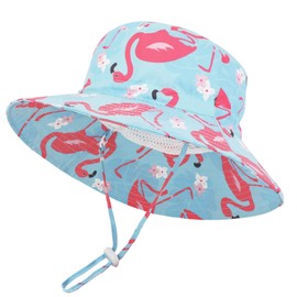 JUPSK Kids Bucket Hat, Unisex Child Summer Hat Wide Brim Sun Protection Hat, Foldable Beach Cap with Adjustable Chin Strap UPF 50+ Outdoor Play Hat for Baby Boys Girls Infant Kids Toddler