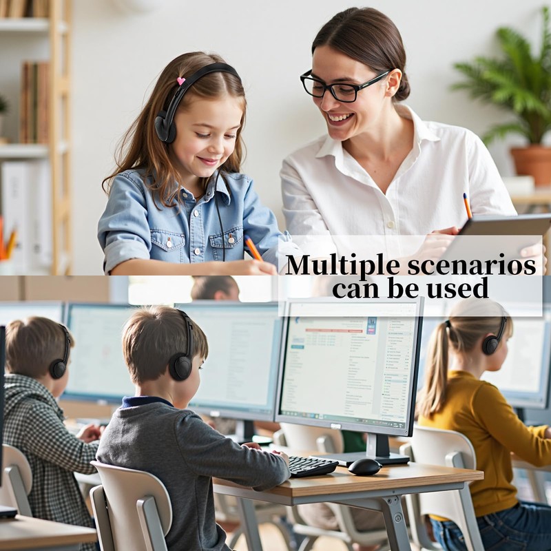 HOTKUDO Bulk Headphones for Classroom, 20 Pack Class Set of