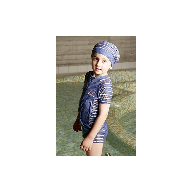 Playshoes Boy's Einteiler Ahoi mit UV-Schutz Swim Shorts, Blue (jeansblau),