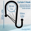 Blau Marité Set of 12 Black Metal S Hook Shower