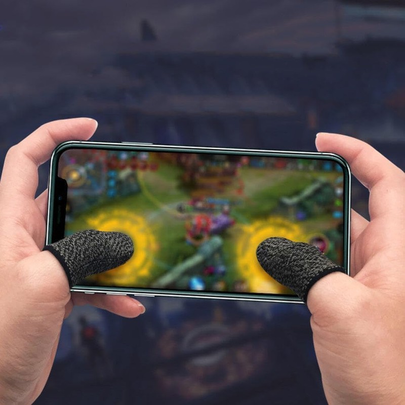 FUVBNQGT 20 Stück Gaming Finger Sleeves, Karbonfaser Gaming Fingerhüllen, Mobile