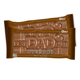 Vegan, Allergy Friendly Gift | Best Dad Ever - Milkless Occasion Chocolate Bars (2 Pack) | Dairy Free, Peanut Free, Nut Free, Soy Free, Gluten Free | No Whey Foods