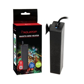 Aquatop 10W Mantis Mini Aquarium Heater - Fully Submersible for Nano Fish Tanks Up to 3 Gallons, Preset 77F Electric Thermostat, Heat-Resistant Water Heater, Small Aquarium Heaters, MMH-10W