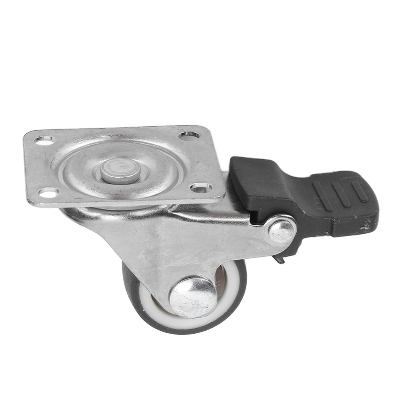 4Pcs Small Caster Wheels 1in Diameter Steel Rubber Rotating Locking