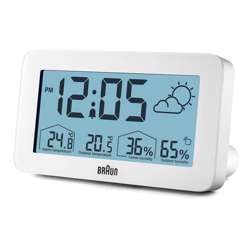 Braun Digital Weather Station Clock with Indoor and Outdoor Temperature