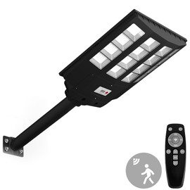 UCGG Solar Street Light Outdoor, 6500K 1200W Dusk to Dawn Flood Light with Remote Control, IP65 Waterproof Motion Sensor Lamp with Timer & Brightness Setting, Wide Lighting Angle LED Parking Lot Light