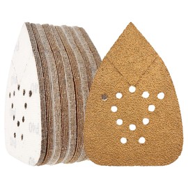 Mouse Sandpaper, Pack of 50, 95 x 135 mm, Velcro System, 12 Holes for Dust Extraction, for Black & Decker and 140 mm Sanders (40 Grit)