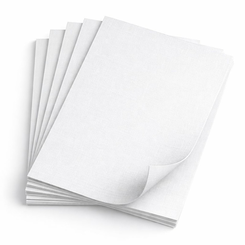 50 Sheets White Linen Silk Woven Textured A4 Paper 135gsm