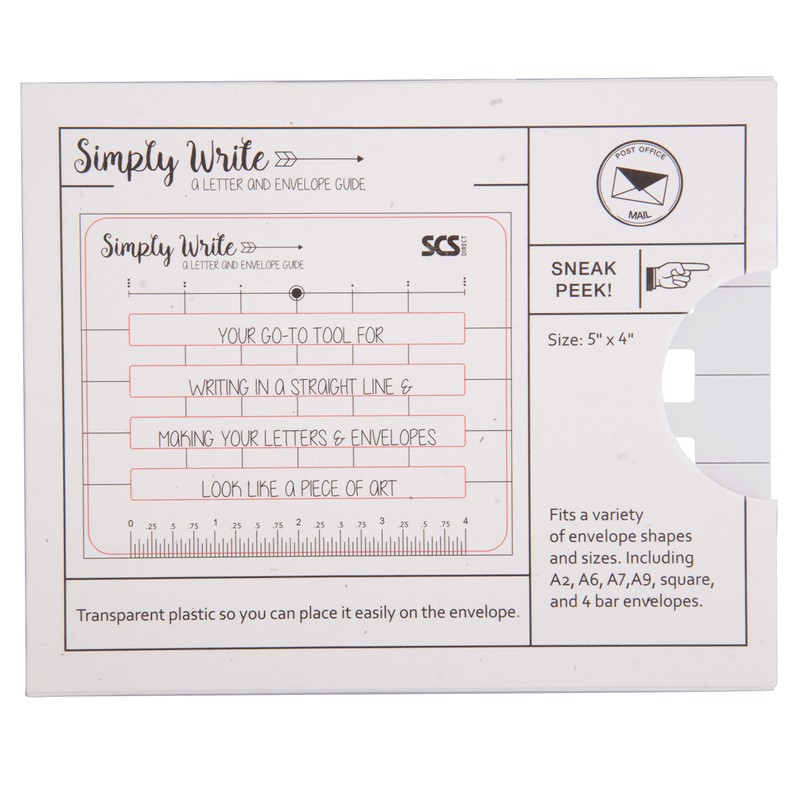 Lettering Envelope Addressing Stencil - Template Ruler Guide for Perfectly