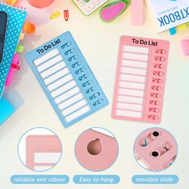 Riisoyu Pack of 4 Memo Checklist Boards, Portable 4 To Do List Checklist Board with 10 Interchangeable Blank Papers, Portable Memo Boards, Chore Chart for Schedule, Learning Planning, Reminder