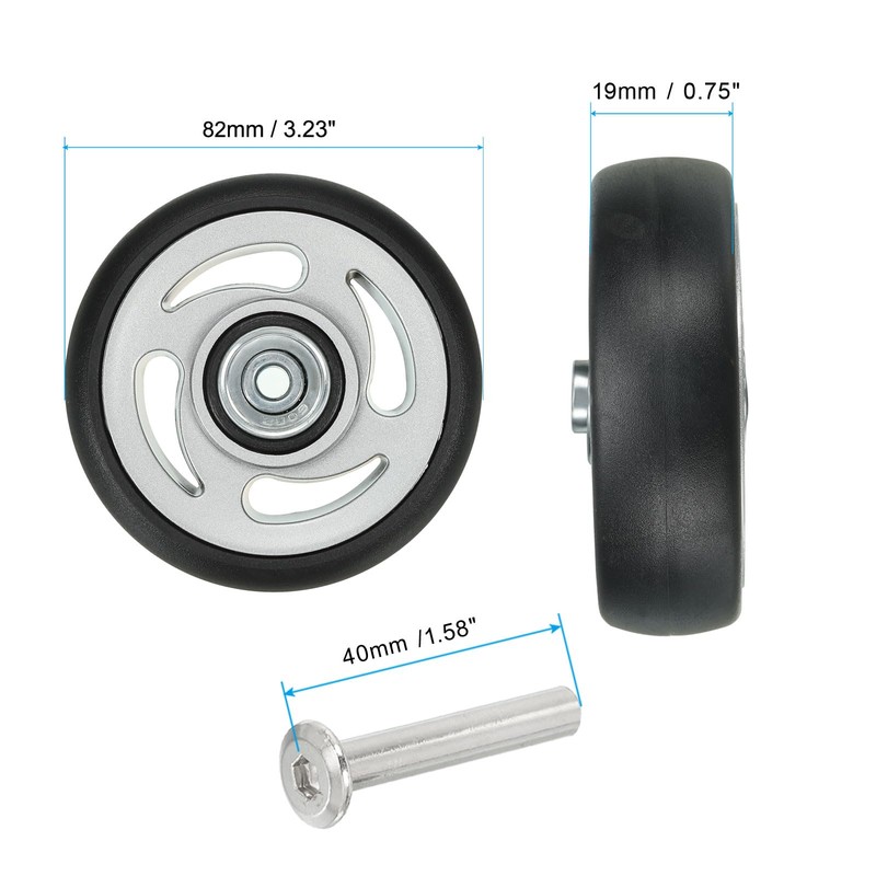 PATIKIL Replacement Luggage Suitcase Wheels Repair Kit, 82mmx19mm Wear-Resistant &