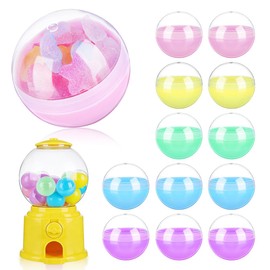TOYANDONA 50 capsule automatiche di gomma, 5,1 cm, grandi contenitori vuoti di plastica, sfere giocattolo trasparenti come accessorio per premi, feste di Pasqua, lavori di bricolage (5 colori)