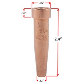 SÜA® - (3 PACK) SÜA® - 6290 Series Acetylene Cutting Tip - Compatible with Harris Torches. Sizes: 4, 5 and 6