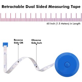 WINTAPE 2 Measuring Tapes for Body, Soft Measuring Tape for Body, Sewing, Fabric, Tailor, Cloth, Craft Measuring Tape, 60 inches/1.5 m, Pink, Retractable Double-Sided Measuring Tape