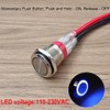 Gebildet Waterproof Momentary Push Button with Blue LED 110-230VAC/15A 16