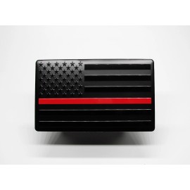 Unbranded THIN RED LINE AMERICAN TACTICAL FLAG ALUMINUM 3D LARGE CAR EMBLEM 5"X3"
