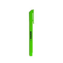 Kores - Fine Green Fluorescent Highlighter Pens - High Liner, Water Based-Ink Highlighter Pen Set with Ergonomic Shape, 1-4mm - Stationery Supplies, Office Supplies - Set of 12