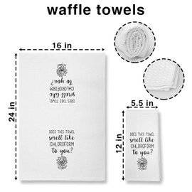 Buildinest Sunflower Funny Kitchen Towels, 1 Set Does This Towel Smell Like Chloroform to You Dish Towels Flour Sack Towel, Funny Hand Towels Tea Towels for Kitchen Bathroom Housewarming-A08