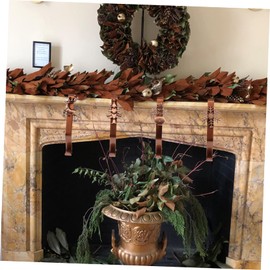 Ipetboom 4pcs Plated Xmas Stocking Hooks Fireplace Hangers for Christmas Decorations Heavy Duty Iron Craft Holders for Mantels Garlands and Holiday Party Use