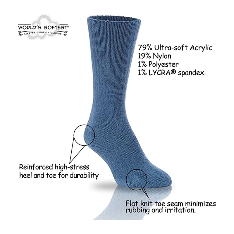 World's Softest Classic Crew Socks - Ultra Soft Socks for