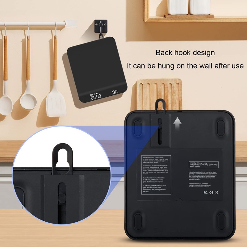 BOLUX-JS Coffee Scale, Multifunction Electronic Espresso Scale, Weigh Digital Drip