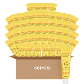 50 Pack Mini Sunscreen Bulk SPF50+ PA+++, Travel Size Sunscreen for Face & Body, Lightweight & Non-Greasy, Perfect for Summer Party, Thank You Gifts, Wedding, Beach, Outdoor Sports