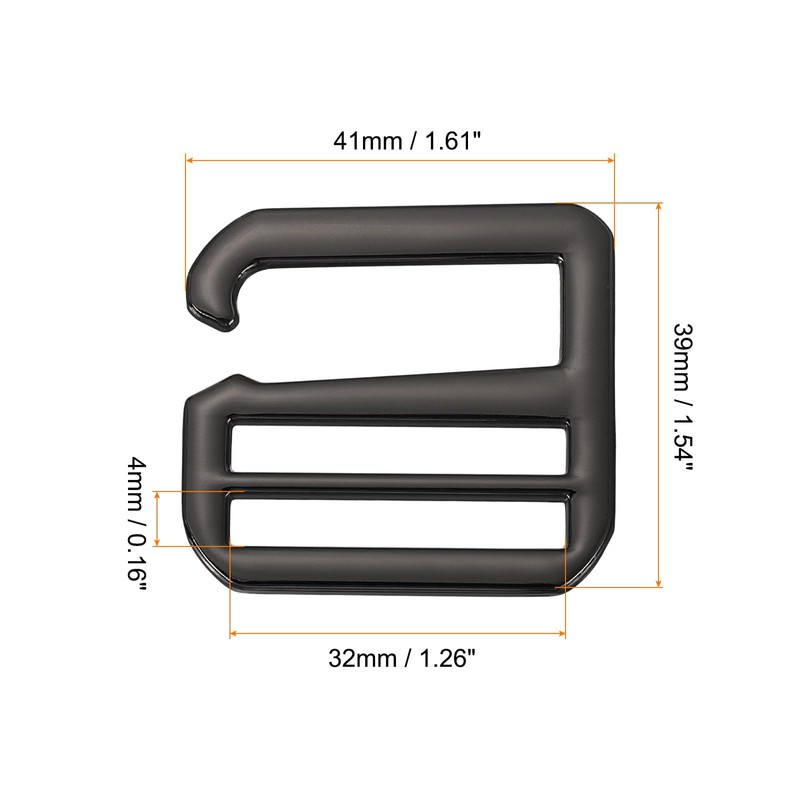 QUARKZMAN Metal G-Hook Strap Adjuster Flat Tri-Glide Slider Buckles for
