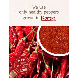 NICE WITCH'S 100% Natural Dried Red Pepper Flakes 500g (1.1 lb) – Perfect for Kimchi & Korean Food, Gochugaru, Made in Korea 고춧가루