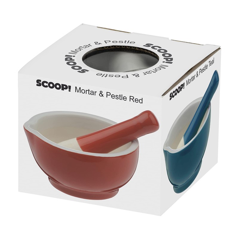 Scoop BIA Mortar & Pestle Red, 12.5 x 12 x