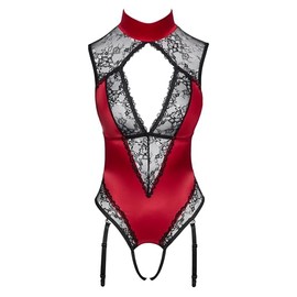 COTTELLI Women's Bodysuit, Bodycon Bodysuit with Lace, Ideal Fit, Open in S