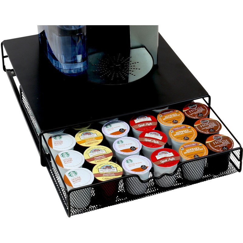 DecoBrothers K-Cup Holder Drawer for 36 Coffee Pods Storage, Black