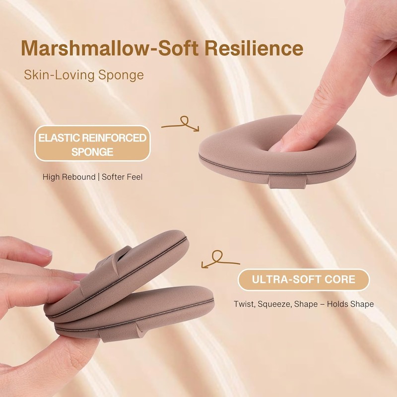 Momo's Workshop Makeup Sponge Puff, Large Beauty Puff for Quick