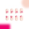 Flower Press on Nails Short Square Fake Nails Spring Summer