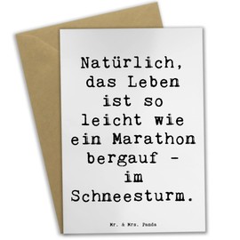 Mr. & Mrs. Panda Grußkarte Spruch Leichtigkeit im Leben - Geschenk, Motivation, Zauber, Klappkarte, Gelassenheit, Glückwunschkarte, handgefertigt,