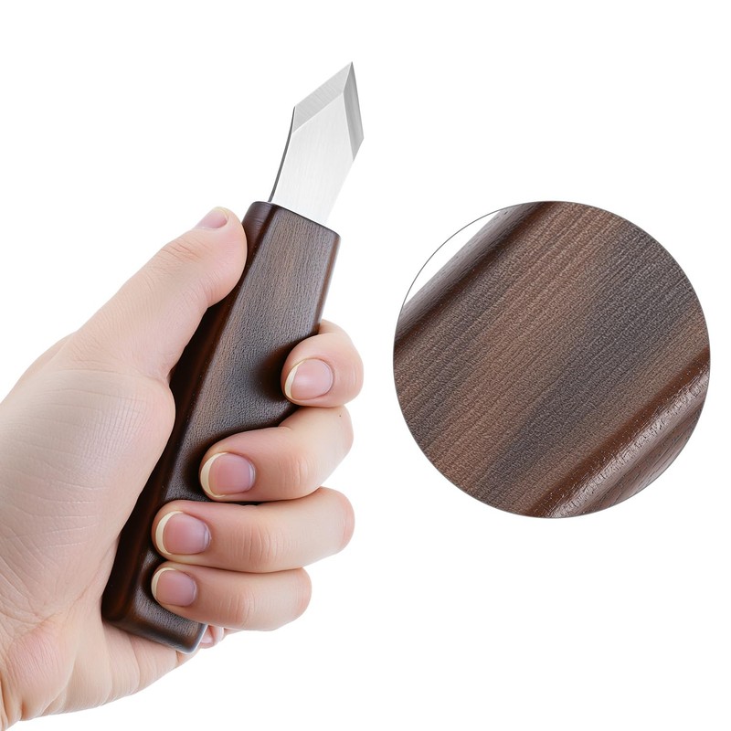 QWORK Woodworking Scribing Tool with Protective Leather Cover, Precision Double-Bevel