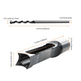 KingBra Woodworker 1/2 Inch Mortise Chisel & Bit Set, Square Hole Drill Bits Mortising Chisel Set