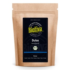 Biotiva Dulse Powder Organic 125 g - Palmaria Palmata - Cloth Tang - Red Algae - No Additives - Superfood - 100% Organic - Bottled and Certified in Germany
