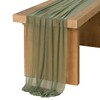 Ling's Moment 14Ft Sage Green Chiffon Like Table Runner with